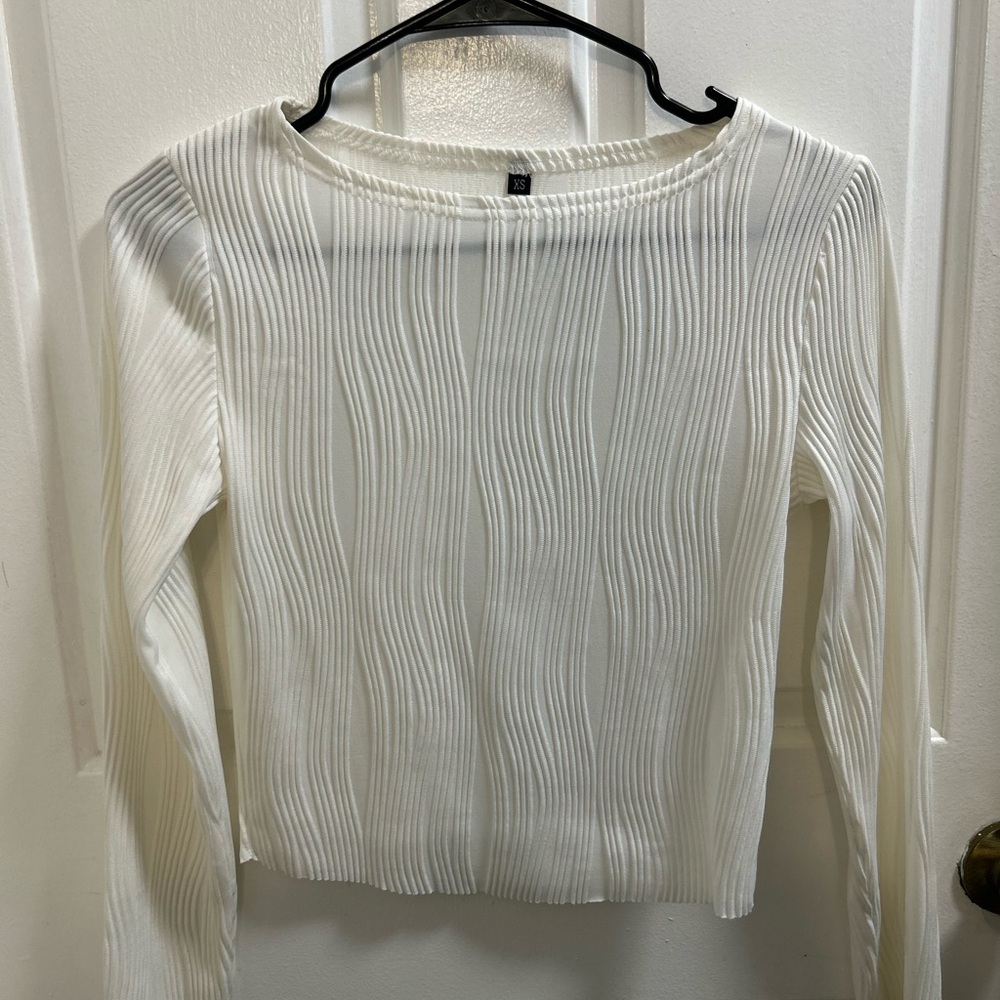 White textured blouse
